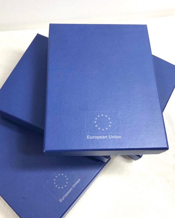 Mini Blue Boxes with Logo Printed